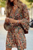 Floral V Neck Mini Dress