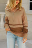 Oversized Stripe Half Zip Sweater