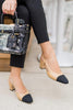 Color Block Chunky Heel Pumps