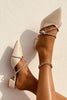 Rhinestone Decor Point Toe Chunky Heeled Mules