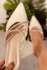Rhinestone Decor Point Toe Chunky Heeled Mules