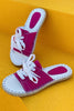 Straw Lace Up Flats Canvas Slippers