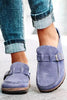 Closed Toe Slip On Slingbacks Nubuck Flat Sandals
