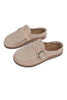 Closed Toe Slip On Slingbacks Nubuck Flat Sandals
