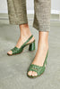 Interweave Peep Toe Ankle Strap High Chunky Sandals