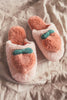 Fuzzy Peachy Heart Slippers