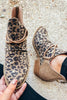 Point Leopard Print Colorblock Ankle Boots