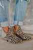 Point Leopard Print Colorblock Ankle Boots