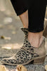 Point Leopard Print Colorblock Ankle Boots