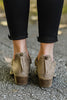 Point Leopard Print Colorblock Ankle Boots