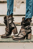Vintage Buckle Zipper Mid-Calf Boots