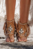 Tassel Beaded Toe Post Flat Sandals