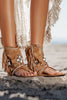 Tassel Beaded Toe Post Flat Sandals