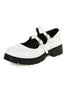 Double Buckle Decor Flatform Mary Jane Shoes