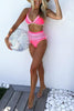 Star Pom Pom Mesh Patchwork Bikini Set