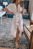Button Belted Short Sleeve Cover Dress