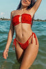 Sexy Wrinkle Lace Up Bikini Set