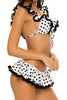 Dot Ruffles Peplum Bikini Set