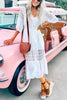 Lace Patchwork Button Cover Dress
