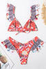 Forest Print Ruffled Bikini Set