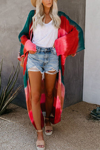 Tie Dye Stripe Kimono