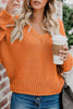 V Neck Bat Sleeve Sweater
