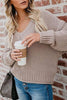 V Neck Bat Sleeve Sweater