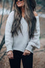 V Neck Bat Sleeve Sweater