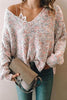 Marled V NECK Loose Sweater