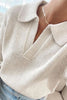V Turndown Collar Sweater