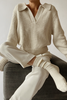 V Turndown Collar Sweater