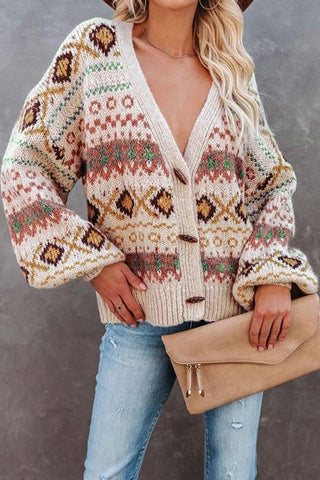 Boho Horn Button Cardigan