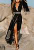 Geometry V Neck Bat Maxi Dress