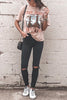 Letter Print Short Sleeve T Shirt