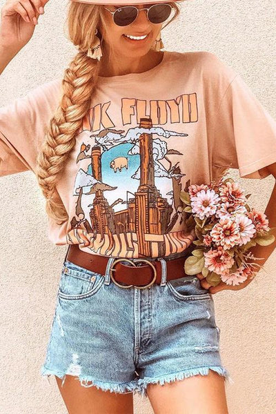 Letter Print Short Sleeve T Shirt