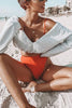 V Neck Long Sleeve Crop Top