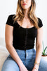 Button O Neck Short Sleeve T Shirt