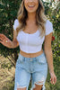 Button O Neck Short Sleeve T Shirt