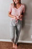 V Neck Long Sleeve Loose T Shirt