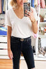 V Neck Long Sleeve Loose T Shirt