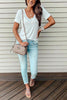 V Neck Long Sleeve Loose T Shirt