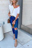 V Neck Long Sleeve Loose T Shirt