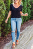 V Neck Long Sleeve Loose T Shirt