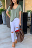 Basic Solid V Neck Short Sleeve T Shirt