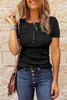 Button Short Sleeve T Shirt