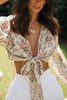 Floral Print Knot Long Sleeve Top