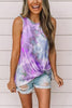 Tie Dye Knot Hem Sleeveless T Shirt