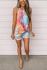 Tie Dye Knot Hem Sleeveless T Shirt
