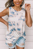 Tie Dye Knot Hem Sleeveless T Shirt