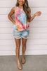Tie Dye Knot Hem Sleeveless T Shirt